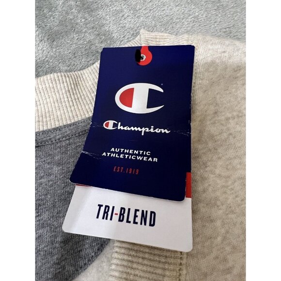 New Champion Pullover Sweatshirt Mens X Large Beige V neck  Knit Tri Blend 90s - Picture 4 of 6